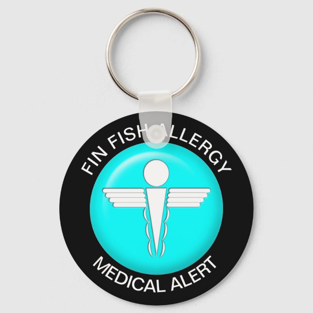 Porte-clés Porte - clé d'allergie au poisson fin (Recto)