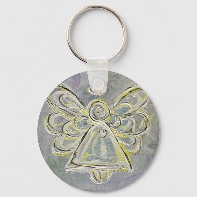 Porte-clés Porte - clé d'angle blanc et argenté (Recto)
