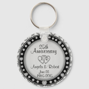 Porte-clés porte - clé d'argent du 25e anniversaire
