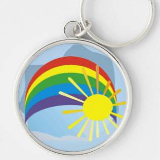 Porte-clés Porte - clé d'art abstrait d'arc-en-ciel de soleil