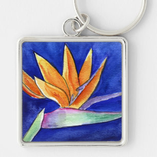 Porte-clés Porte - clé d'art de la peinture à fleurs Bird of 