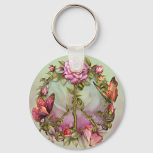 Porte-clés Porte - clé d'art de roses de paix