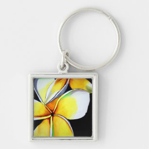 Porte-clés Porte - clé d'art floral Frangipani