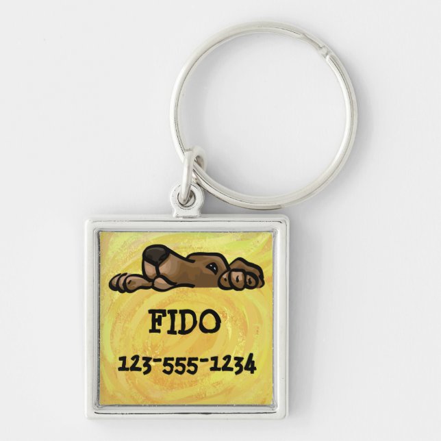 Porte-clés Porte - clé de balise ID chien (Devant)