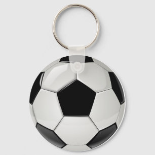 Porte-clés Porte - clé de balle de football noir et blanc (Cl