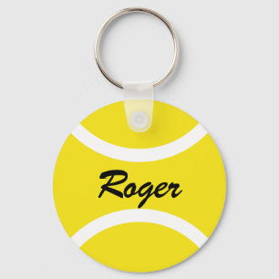 Porte-clés Porte - clé de balle de tennis rond   Nom personna
