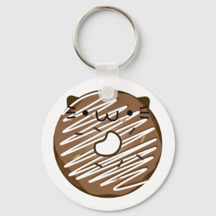 Porte-clés Porte - clé de beignet de chat de chocolat
