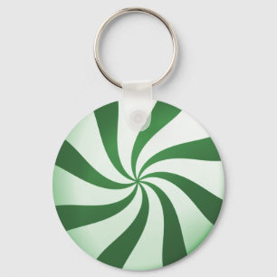 Porte-clés Porte - clé de bonbons de menthe verte et blanche