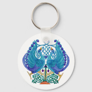 Porte-clés Porte - clé de bouton classique de Celtic Peacock