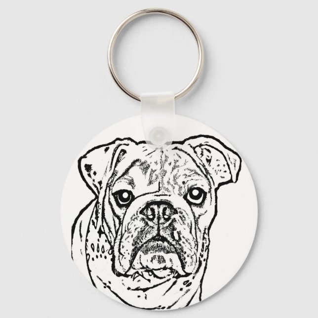 Porte-clés Porte - clé de bulldog anglais (Recto)