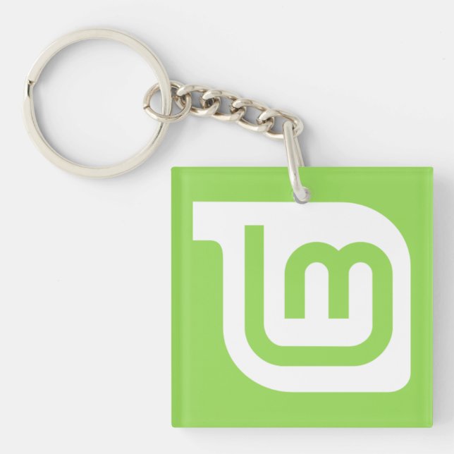Porte-clés Porte - clé de carré de menthe de Linux (Devant)