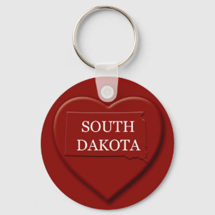 Porte-clés Porte - clé de carte cardiaque du Dakota du Sud