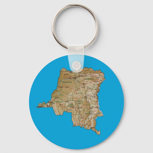 Porte-clés Porte - clé de carte Congo-Kinshasa (Recto)