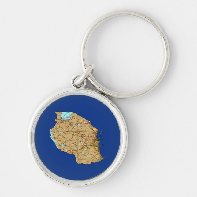 Porte-clés Porte - clé de carte de Tanzanie (Devant)