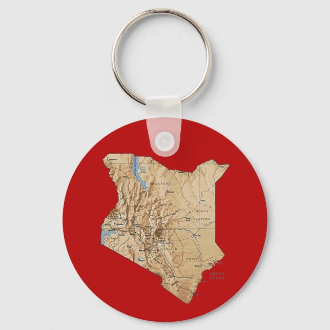 Porte-clés Porte - clé de carte du Kenya (Recto)
