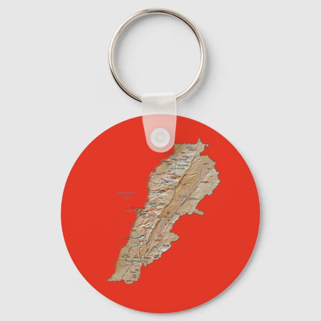 Porte-clés Porte - clé de carte du Liban (Recto)