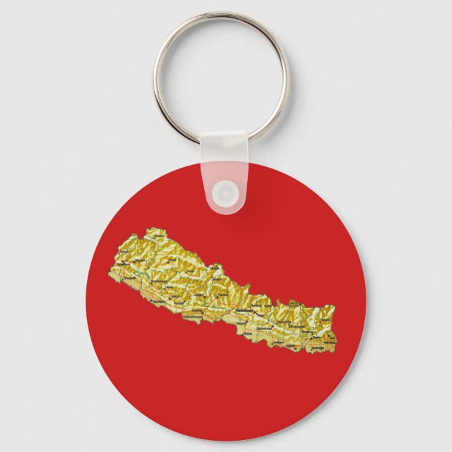 Porte-clés Porte - clé de carte du Népal (Recto)