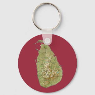 Porte-clés Porte - clé de carte du Sri Lanka