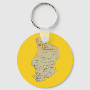 Porte-clés Porte - clé de carte du Tchad