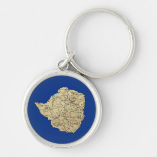 Porte-clés Porte - clé de carte du Zimbabwe