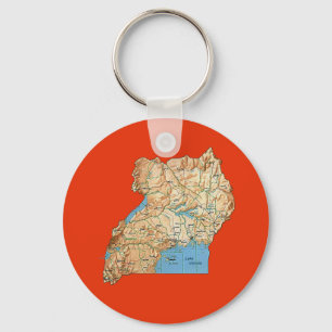 Porte-clés Porte - clé de carte Ouganda