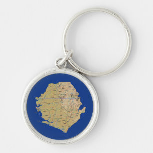 Porte-clés Porte - clé de carte Sierra Leone