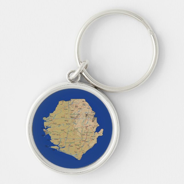 Porte-clés Porte - clé de carte Sierra Leone (Devant)