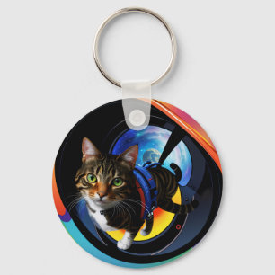 Porte-clés Porte - clé de chat astronaute