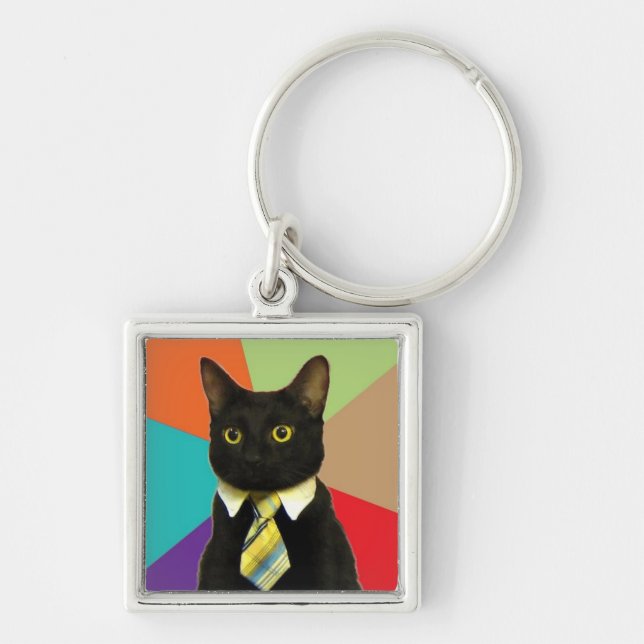 Porte-clés Porte - clé de chat d'affaires (Devant)