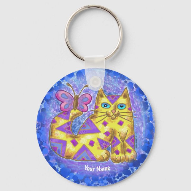 Porte-clés porte - clé de chat diamant (Recto)