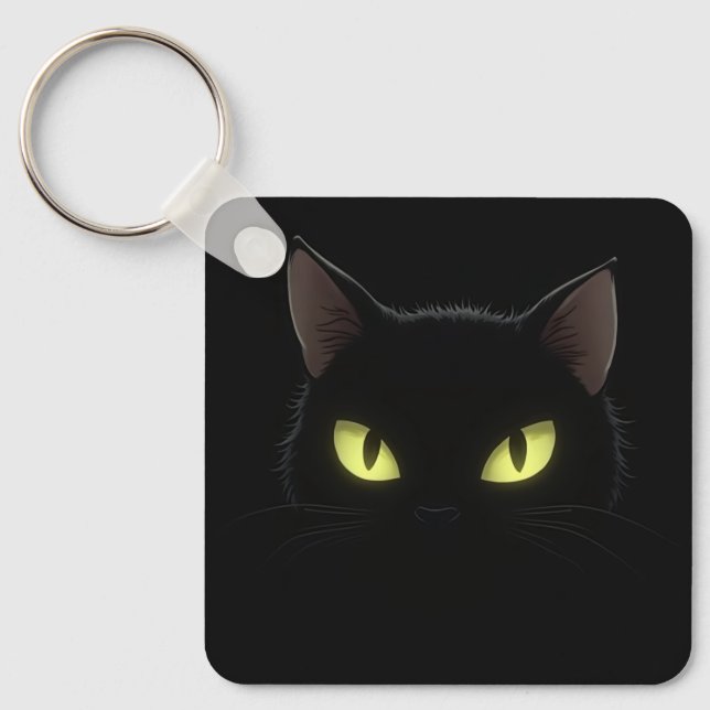 Porte-clés Porte - clé de chat noir (Recto)