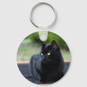 Porte-clés Porte - clé de chat noir, Porte - clé de bouton