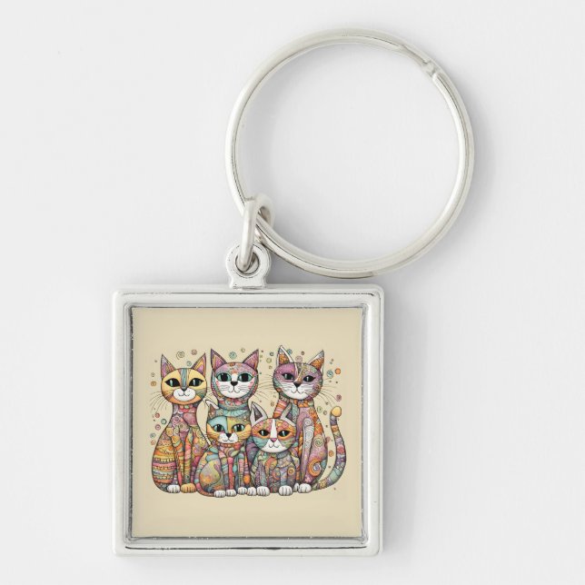 Porte-clés porte - clé de chats apaisants (Devant)