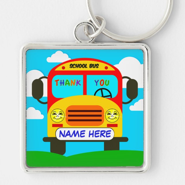 Porte-clés Porte - clé de chauffeur d'autobus scolaire avec (Devant)