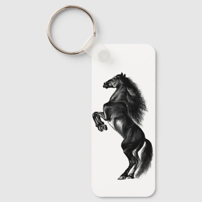 Porte-clés Porte - clé de Cheval sauvage noir (Recto)