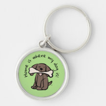 Porte - clé de chien Brown en métal élégant