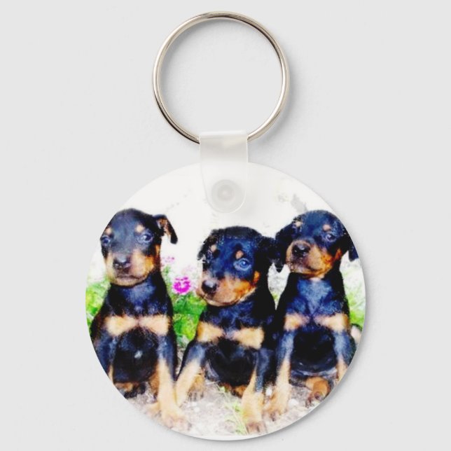 Porte-clés Porte - clé de chiots de Doberman (Recto)