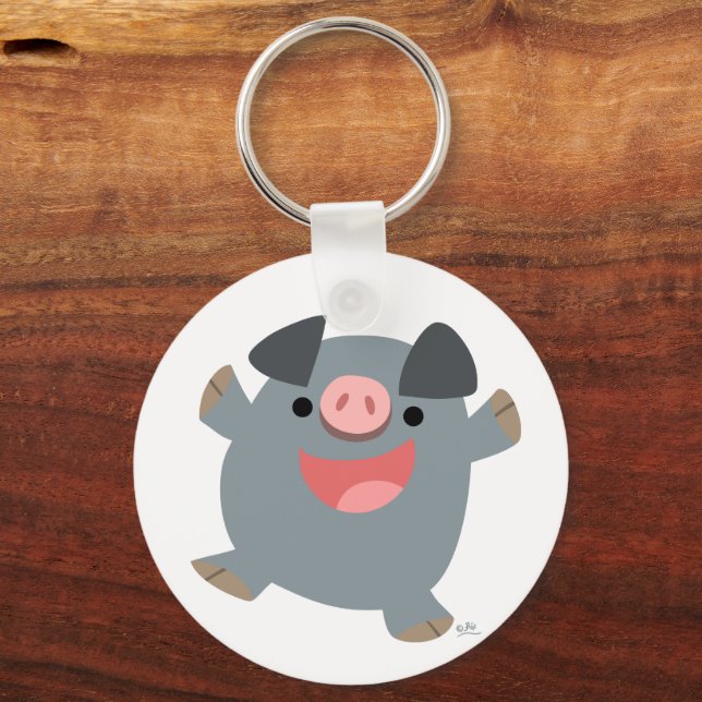 Porte-clés Porte - clé de cochon cartonné mou (Recto)