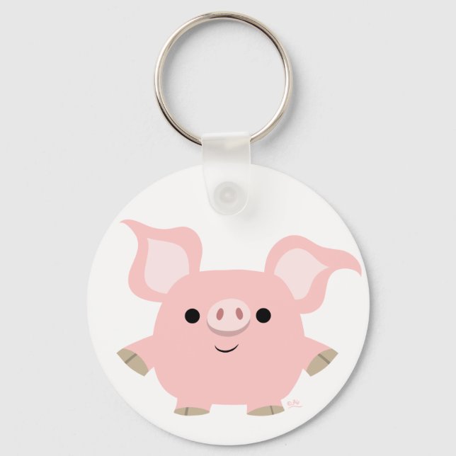 Porte-clés Porte - clé de cochon de dessin très court (Recto)