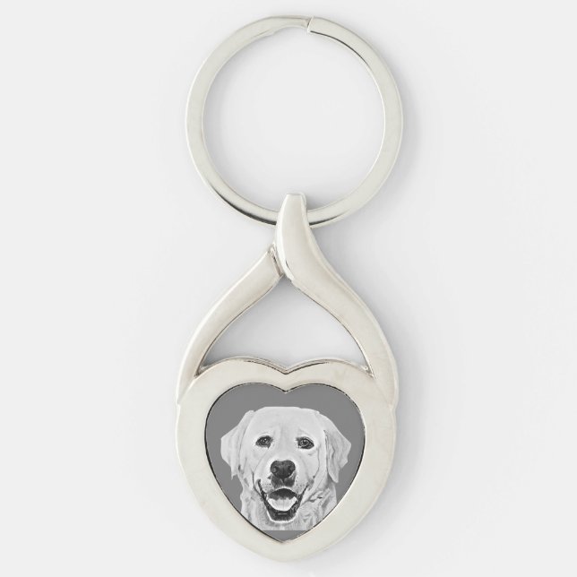 Porte-clés Porte - clé de coeur de chien du Labrador Happy Pe (Devant)