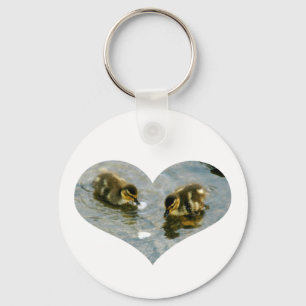 Porte-clés Porte - clé de coeur de Duckies de bébé