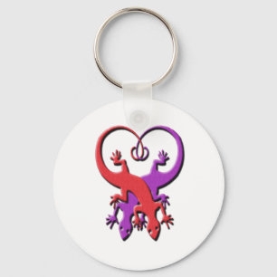 Porte-clés Porte - clé de coeur de Gecko