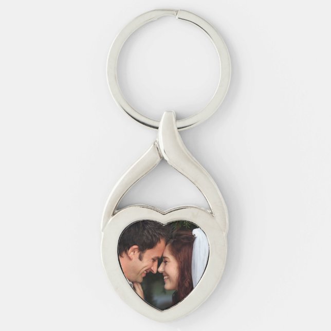Porte-clés Porte - clé de coeur de photo (Devant)