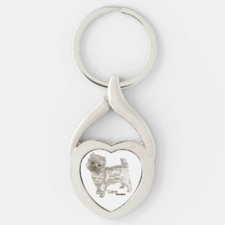 Porte-clés Porte - clé de coeur de Terrier de cairn -