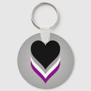 Porte-clés Porte - clé de coeurs de fierté d'Asexuality