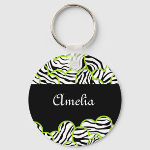 Porte-clés Porte - clé de coeurs Zebra
