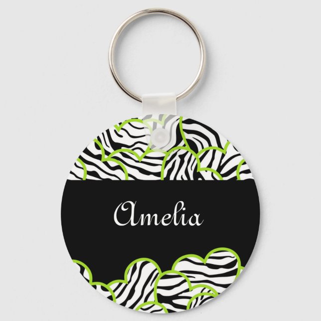 Porte-clés Porte - clé de coeurs Zebra (Recto)