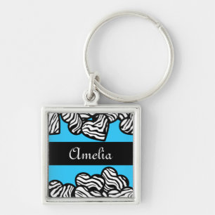 Porte-clés Porte - clé de coeurs Zebra