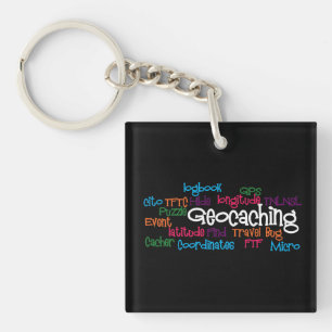 Porte-clés Porte - clé de collage de mot de Geocaching