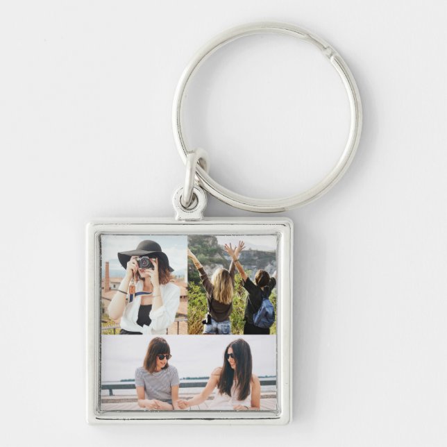 Porte-clés Porte - clé de collage photo 3 personnalisées (Devant)